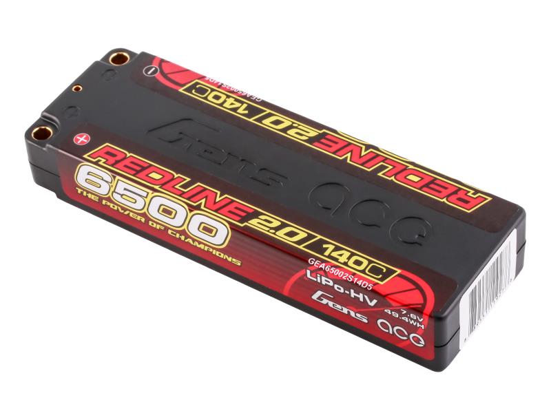 Gens Ace Li-Po HV Car Hard Case 2S1P 7.6V 6500mAh 140C RL2 with 5mm GC2H6500-140G5