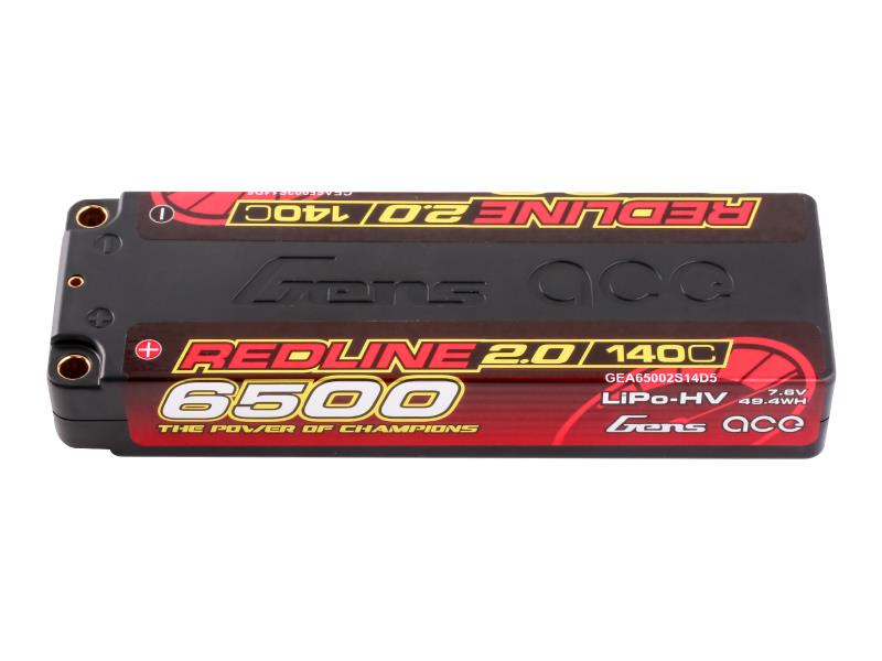 Gens Ace Li-Po HV Car Hard Case 2S1P 7.6V 6500mAh 140C RL2 with 5mm GC2H6500-140G5