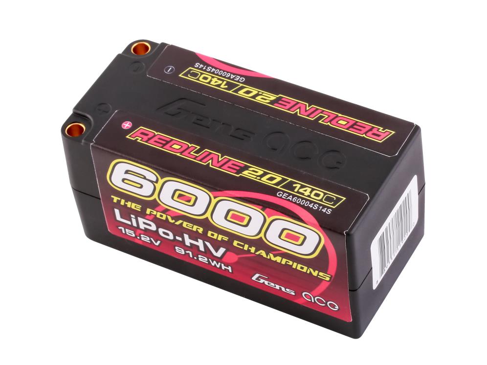 Gens Ace Li-Po HV Car Hard Case 4S1P 15.2V 6000mAh 140C RL2 with 5mm GC4H6300-140G5