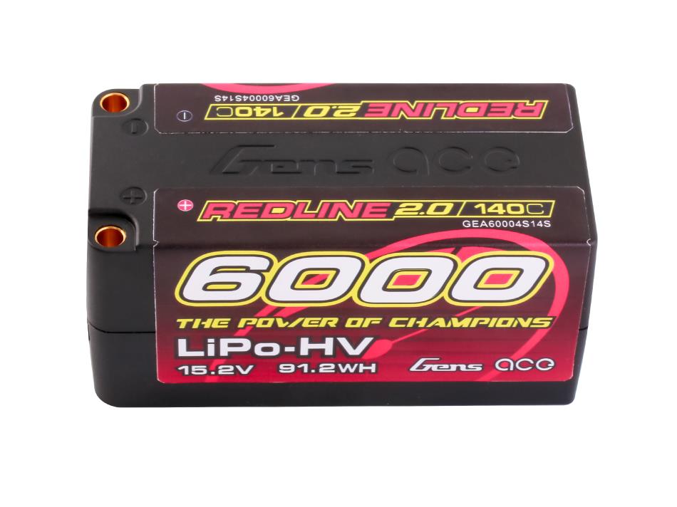 Gens Ace Li-Po HV Car Hard Case 4S1P 15.2V 6000mAh 140C RL2 with 5mm GC4H6300-140G5