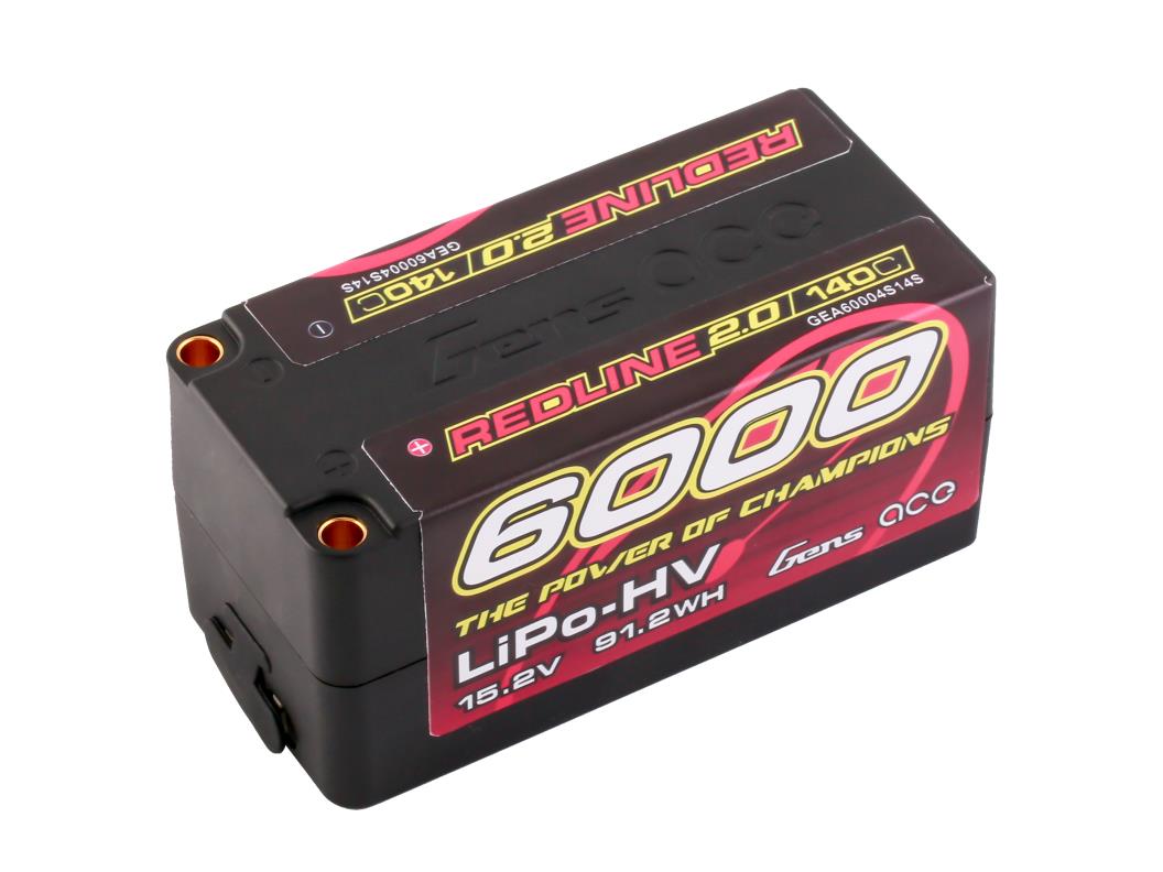 Gens Ace Li-Po HV Car Hard Case 4S1P 15.2V 6000mAh 140C RL2 with 5mm GC4H6300-140G5