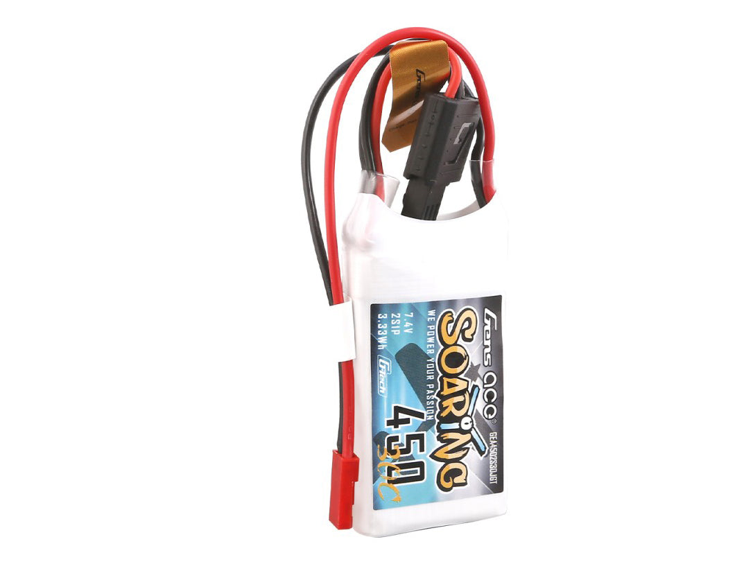 Gens Ace Li-Po G-Tech 2S 7.4V 450mAh 30C Soaring with BEC GT2S0450-30B