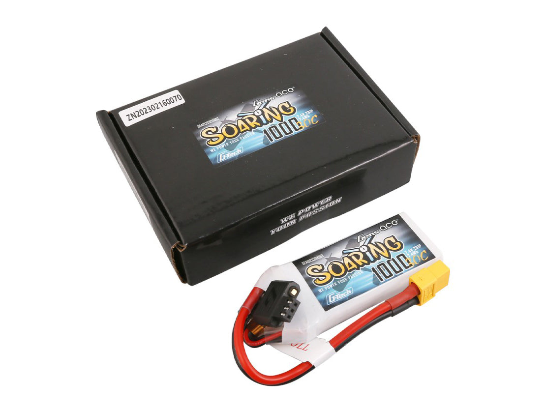 Gens Ace Li-Po G-Tech 2S 7.4V 1000mAh 30C Soaring with XT60 GT2S1000-30X6