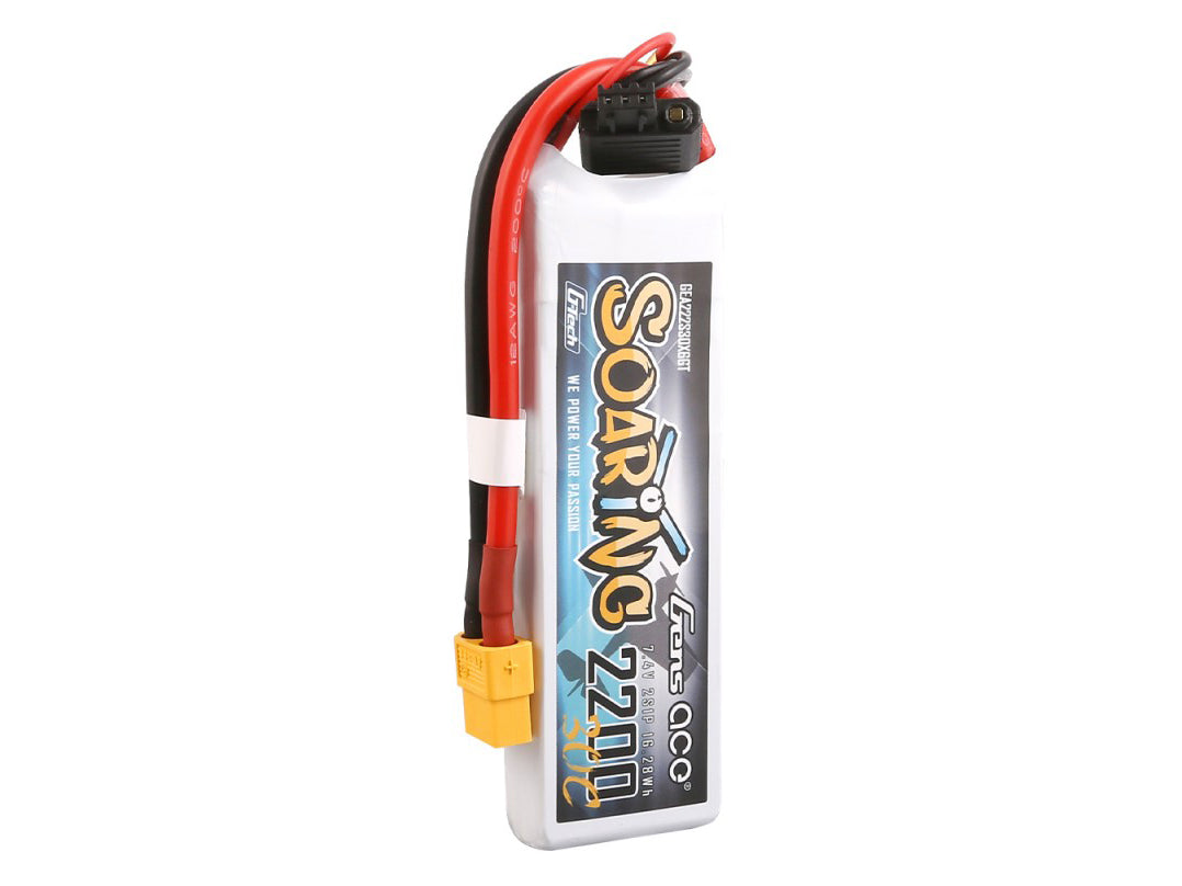 Gens Ace Li-Po G-Tech 2S 7.4V 2200mAh 30C Soaring with XT60 GT2S2200-30X6