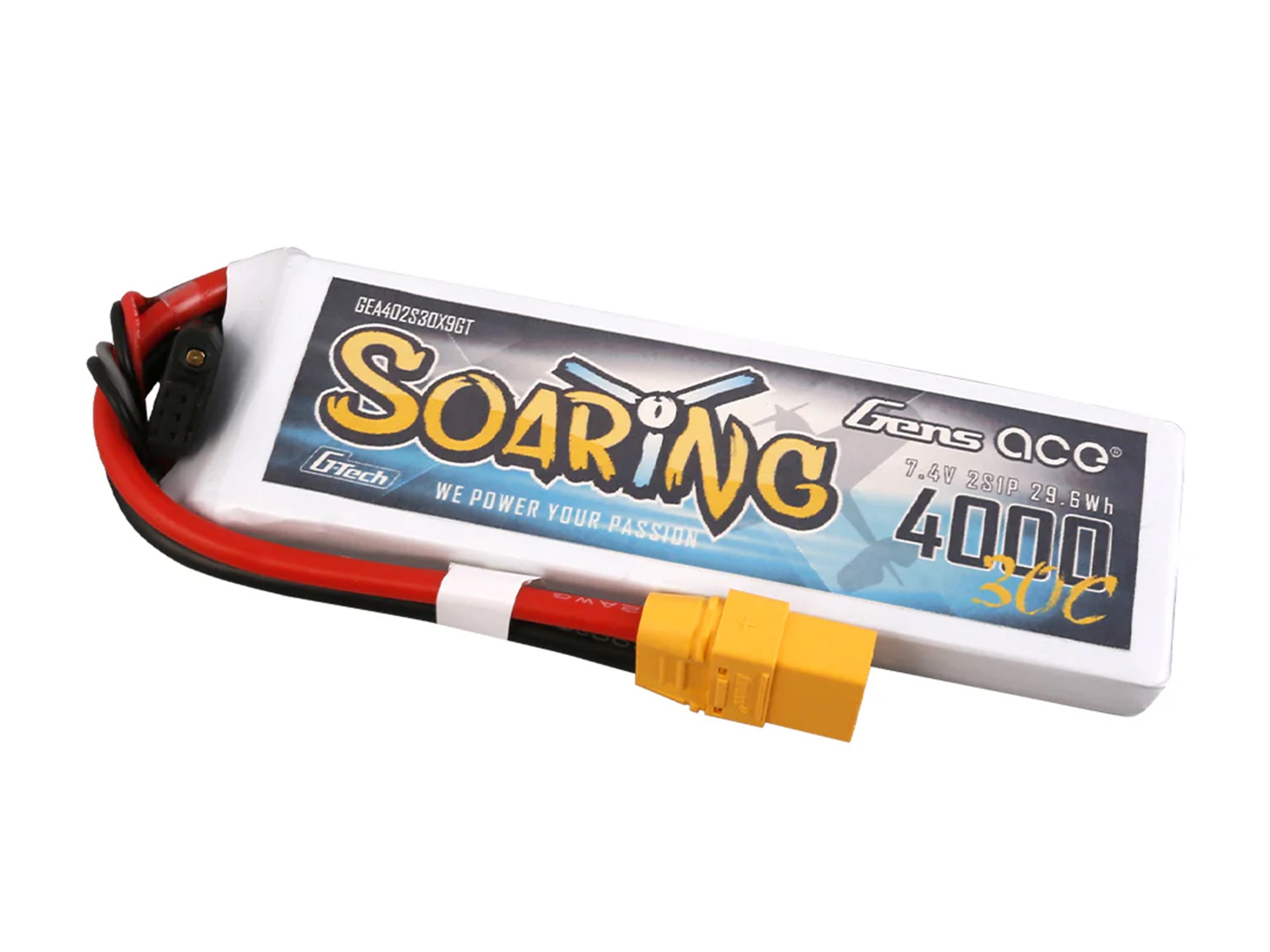Gens Ace Li-Po G-Tech 2S 7.4V 4000mAh 30C with XT90 GT2S4000-30X9