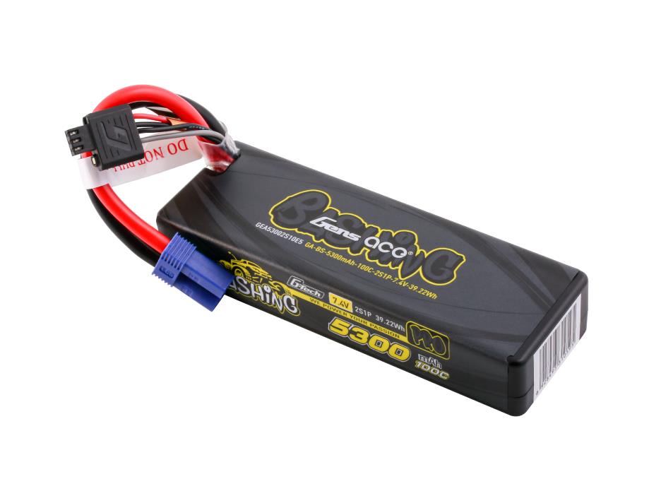 Gens Ace Li-Po Car G-Tech 2S 7.4V 5300mAh 100C Bashing w/EC5 GT2S5300-100E5