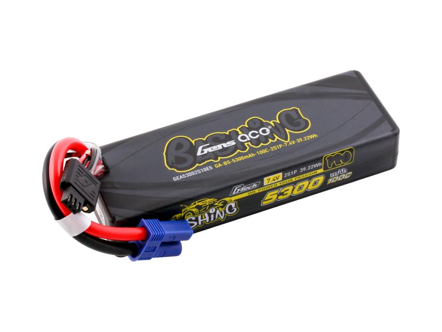 Gens Ace Li-Po Car G-Tech 2S 7.4V 5300mAh 100C Bashing w/EC5 GT2S5300-100E5