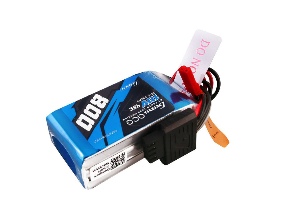 Gens Ace Li-Po G-Tech 3S 11.1V 800mAh 45C with JST GT3S0800-45JST