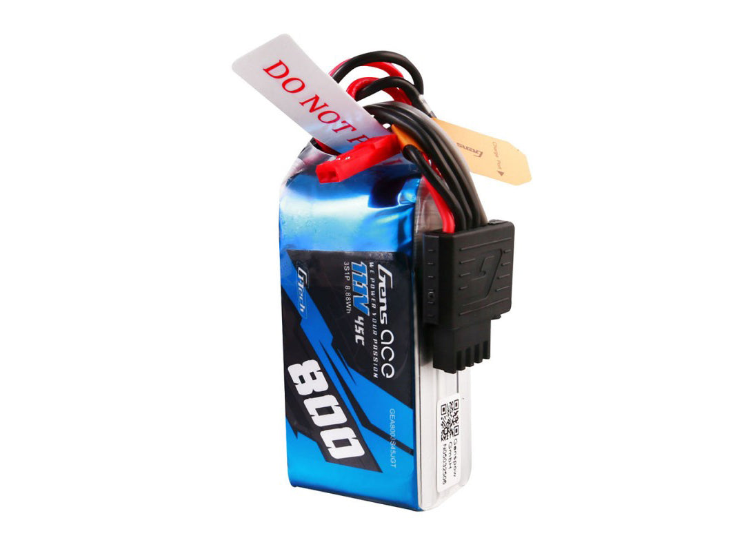 Gens Ace Li-Po G-Tech 3S 11.1V 800mAh 45C with JST GT3S0800-45JST