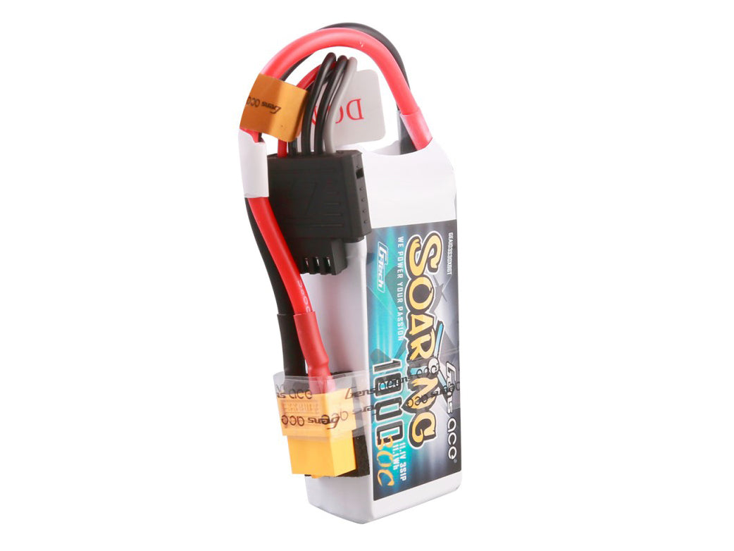 Gens Ace Li-Po G-Tech 3S 11.1V 1000mAh 30C Soaring with XT60 GT3S1000-30X6