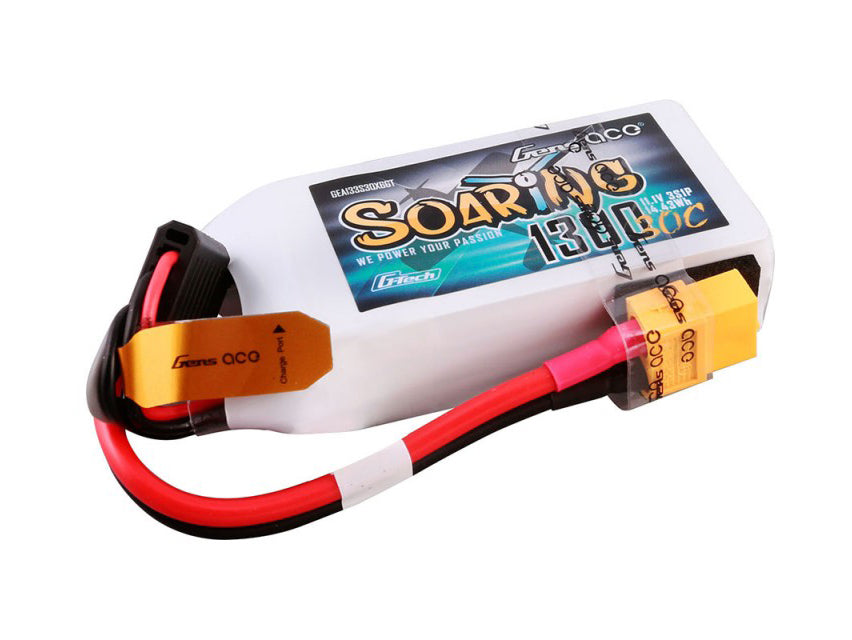 Gens Ace Li-Po G-Tech 3S 11.1V 1300mAh 30C Soaring with XT60 GT3S1300-30X6