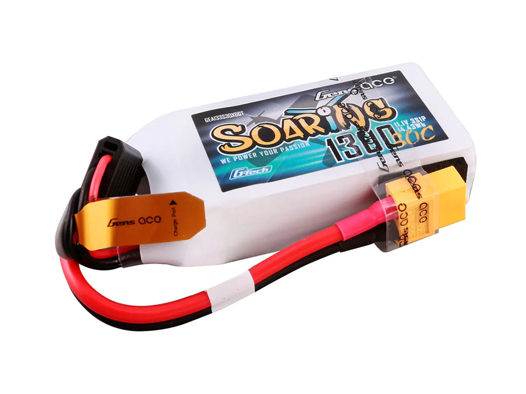Gens Ace Li-Po G-Tech 3S 11.1V 1300mAh 60C Soaring with XT60 GT3S1300-60X6
