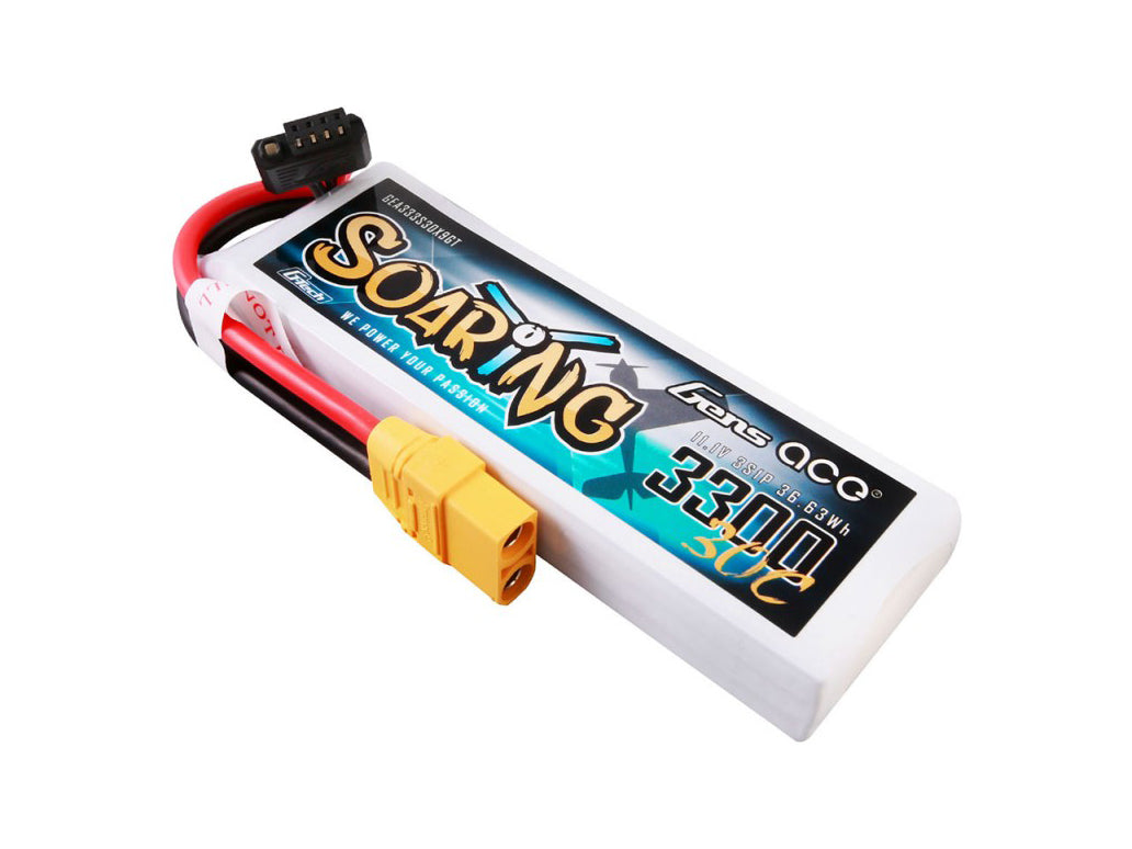 Gens Ace Li-Po G-Tech 3S 11.1V 3300mAh 30C Soaring with XT90 GT3S3300-30X9