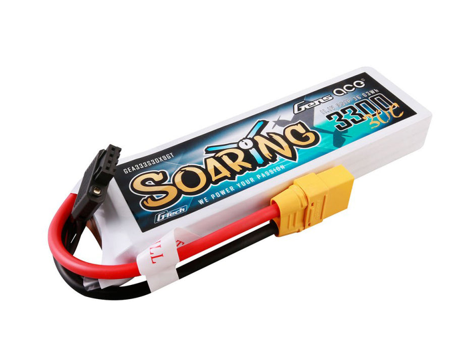 Gens Ace Li-Po G-Tech 3S 11.1V 3300mAh 30C Soaring with XT90 GT3S3300-30X9