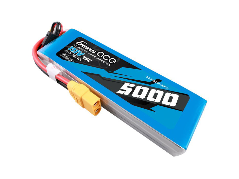 Gens Ace Li-Po G-Tech 3S 11.1V 5000mAh 45C with XT90 GT3S5000-45X9