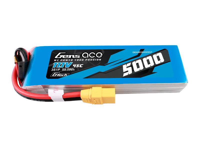 Gens Ace Li-Po G-Tech 3S 11.1V 5000mAh 45C with XT90 GT3S5000-45X9