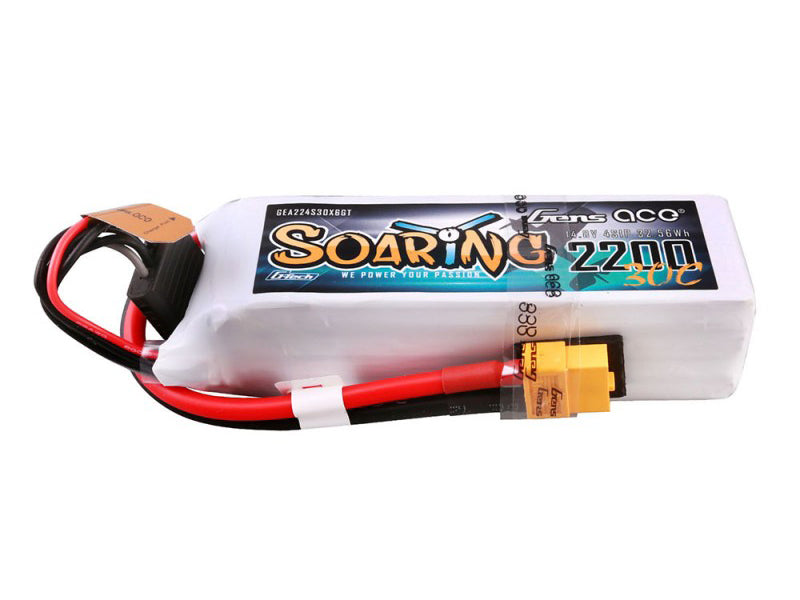 Gens Ace Li-Po G-Tech 4S 14.8V 2200mAh 30C Soaring with XT60 GT4S2200-30X6