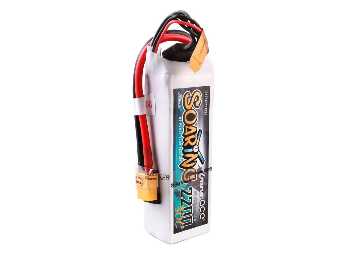 Gens Ace Li-Po G-Tech 4S 14.8V 2200mAh 30C Soaring with XT60 GT4S2200-30X6