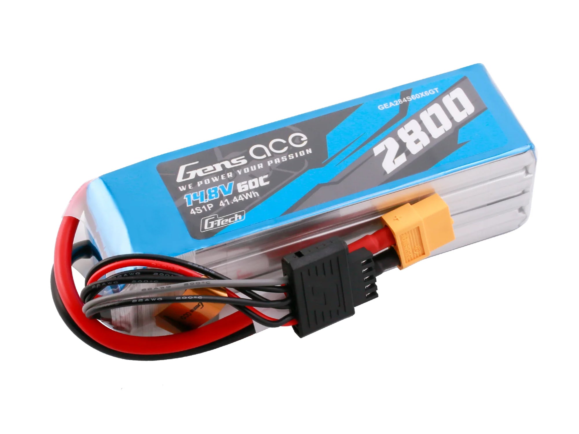 Gens Ace Li-Po G-Tech 4S 14.8V 2800mAh 60C with XT60 GT4S2800-60X6