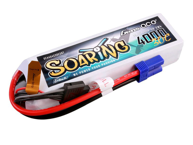 Gens Ace Li-Po G-Tech 4S 14.8V 4000mAh 30C Soaring with EC5 GT4S4000-30E5