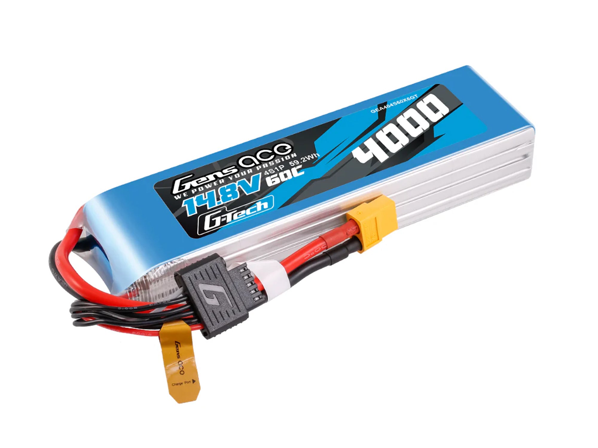 Gens Ace Li-Po G-Tech 4S 14.8V 4000mAh 60C with XT60 GT4S4000-60X6