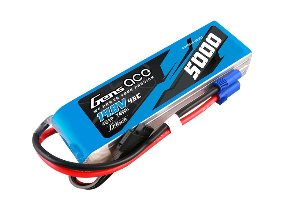 Gens Ace Li-Po G-Tech 4S 14.8V 5000mAh 45C with EC5 GT4S5000-45E5