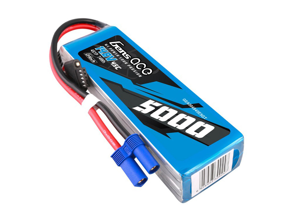 Gens Ace Li-Po G-Tech 4S 14.8V 5000mAh 45C with EC5 GT4S5000-45E5