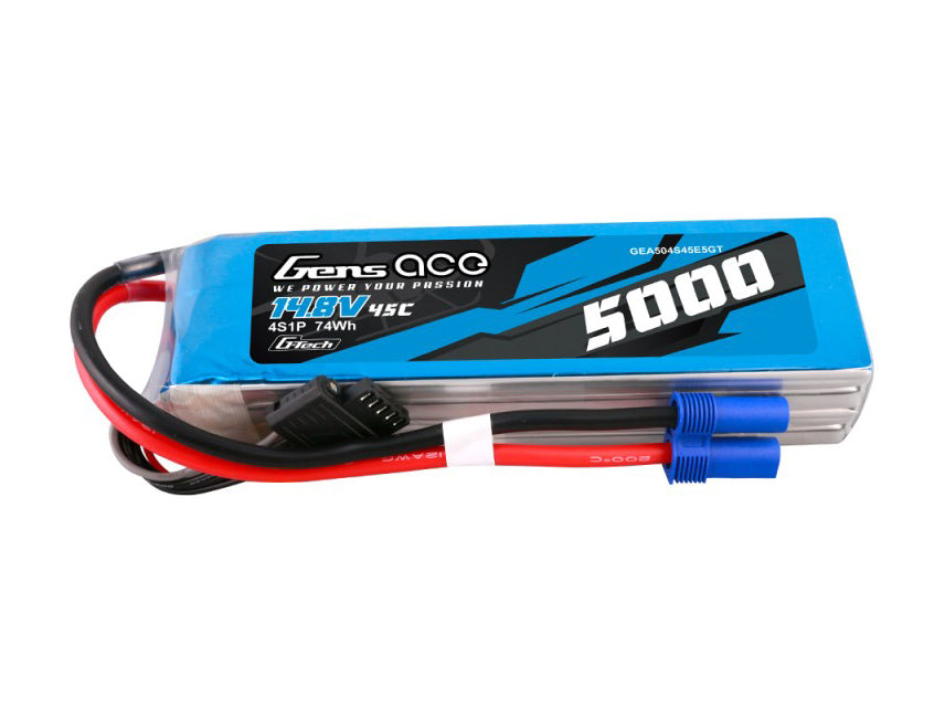 Gens Ace Li-Po G-Tech 4S 14.8V 5000mAh 45C with EC5 GT4S5000-45E5