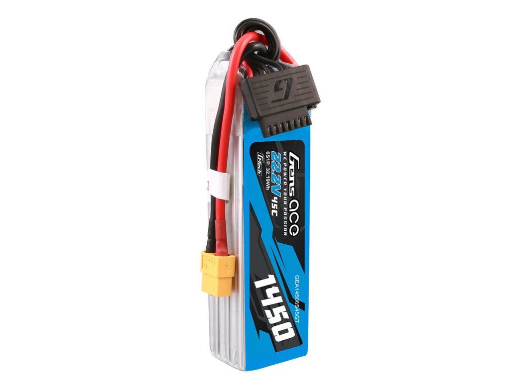 Gens Ace Li-Po G-Tech 6S 22.2V 1450mAh 45C with XT60 GT6S1450-45X6