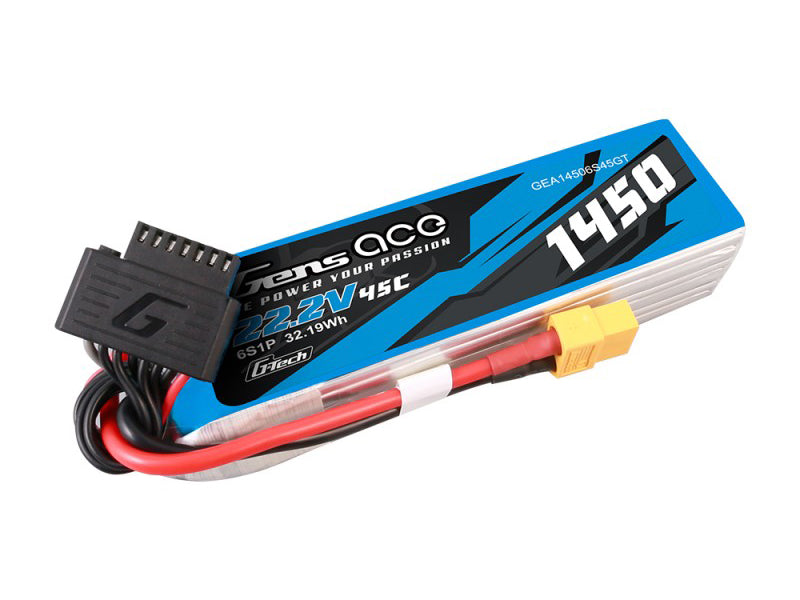 Gens Ace Li-Po G-Tech 6S 22.2V 1450mAh 45C with XT60 GT6S1450-45X6