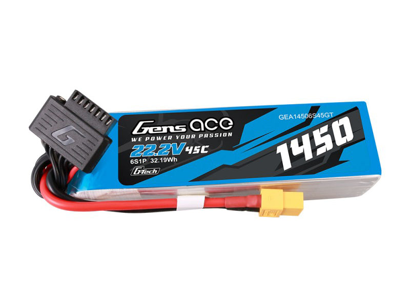 Gens Ace Li-Po G-Tech 6S 22.2V 1450mAh 45C with XT60 GT6S1450-45X6