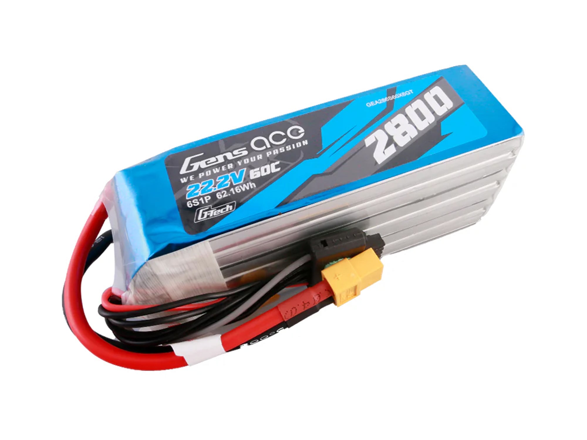 Gens Ace Li-Po G-Tech 6S 22.2V 2800mAh 60C with XT60 GT6S2800-60X6