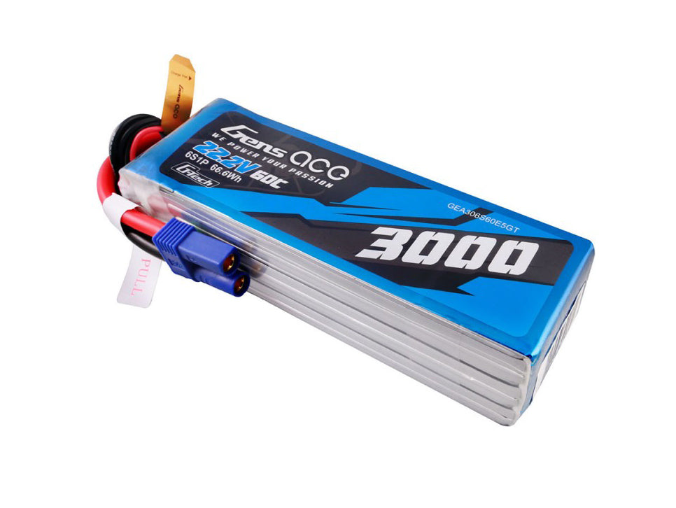 Gens Ace Li-Po G-Tech 6S 22.2V 3000mAh 60C with EC5 GT6S3000-60E5