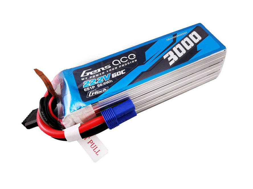 Gens Ace Li-Po G-Tech 6S 22.2V 3000mAh 60C with EC5 GT6S3000-60E5