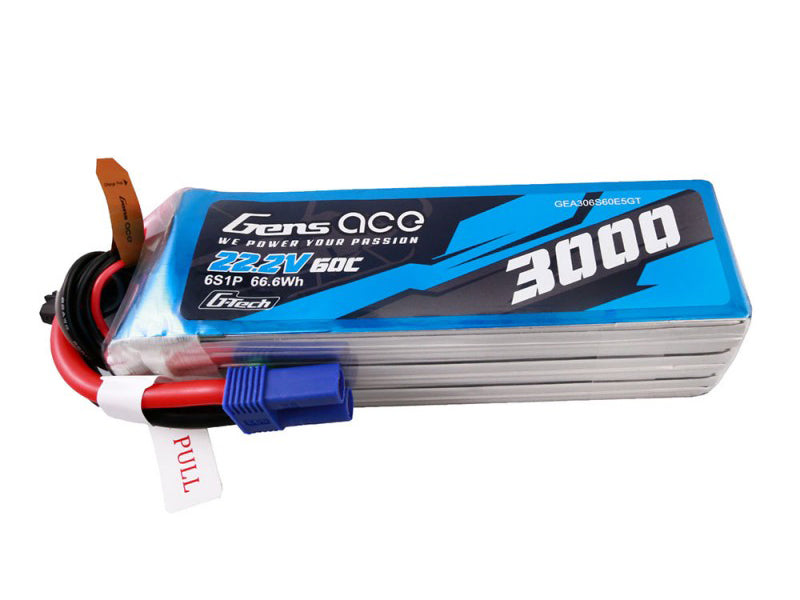 Gens Ace Li-Po G-Tech 6S 22.2V 3000mAh 60C with EC5 GT6S3000-60E5