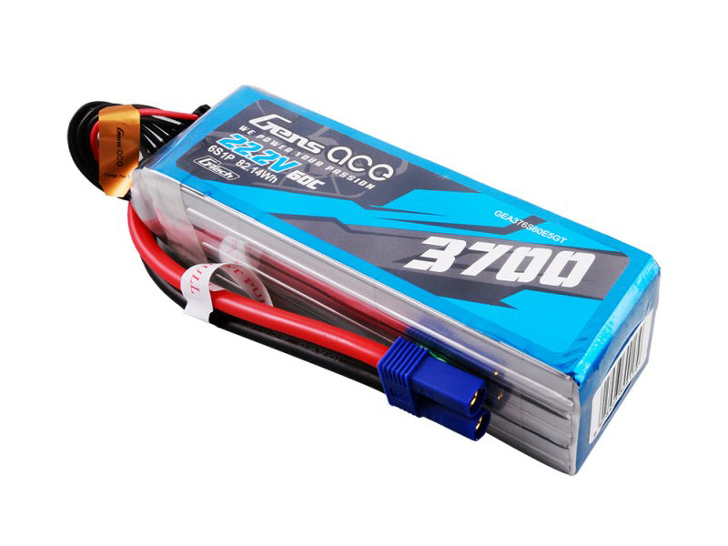 Gens Ace Li-Po G-Tech 6S 22.2V 3700mAh 60C with EC5 GT6S3700-60E5