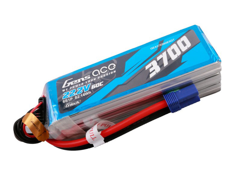 Gens Ace Li-Po G-Tech 6S 22.2V 3700mAh 60C with EC5 GT6S3700-60E5