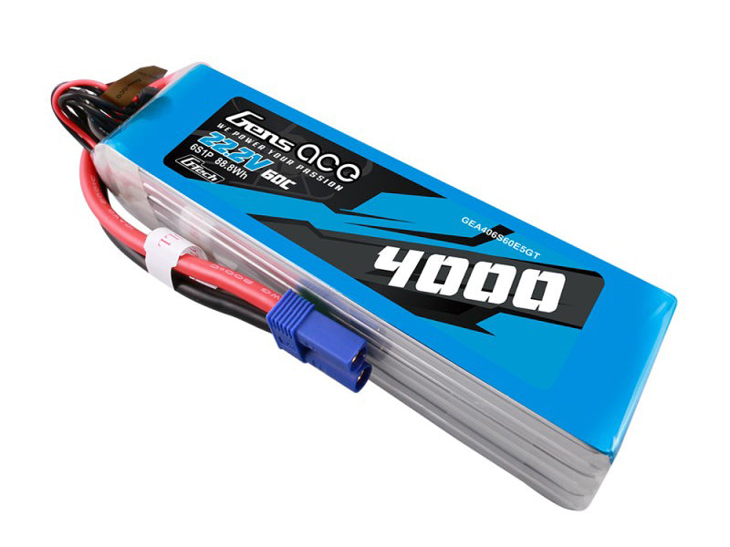 Gens Ace Li-Po G-Tech 6S 22.2V 4000mAh 60C with EC5 GT6S4000-60E5