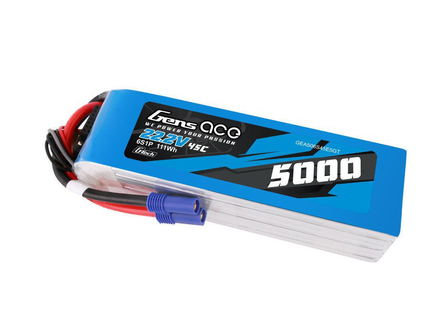 Gens Ace Li-Po G-Tech 6S 22.2V 5000mAh 45C with EC5 GT6S5000-45E5