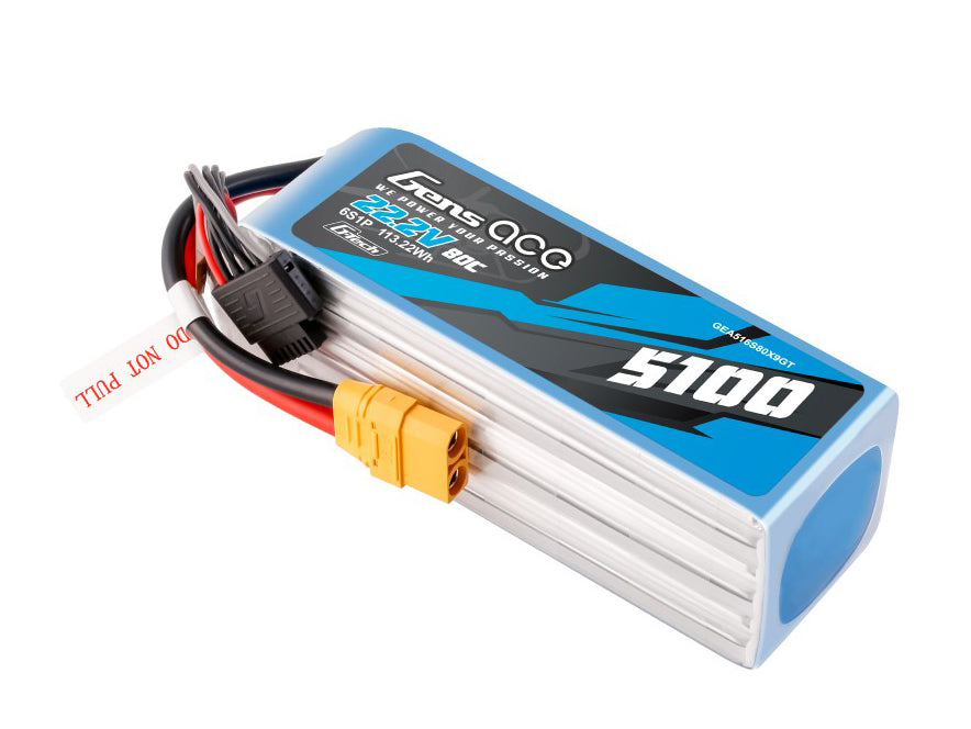 Gens Ace Li-Po G-Tech 6S 22.2V 5100mAh 80C with XT90 GT6S5100-80X9