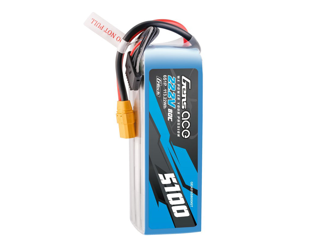 Gens Ace Li-Po G-Tech 6S 22.2V 5100mAh 80C with XT90 GT6S5100-80X9