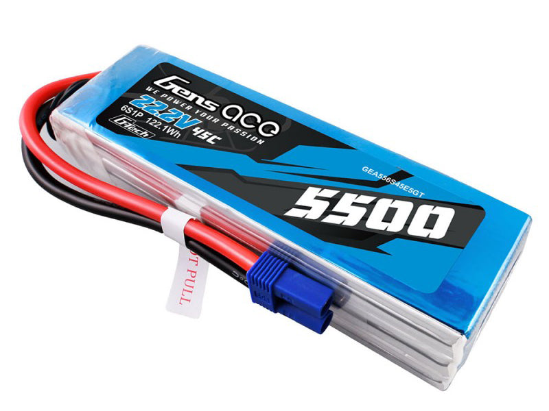 Gens Ace Li-Po G-Tech 6S 22.2V 5500mAh 45C with EC5 GT6S5500-45E5