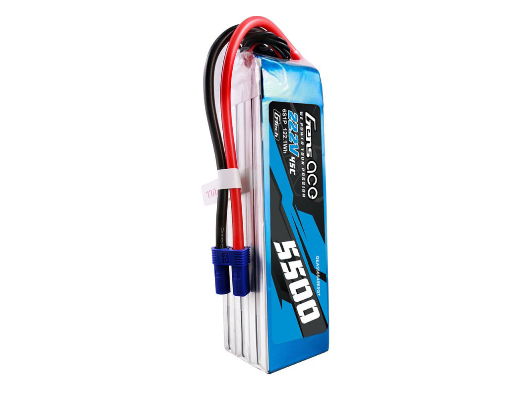 Gens Ace Li-Po G-Tech 6S 22.2V 5500mAh 45C with EC5 GT6S5500-45E5