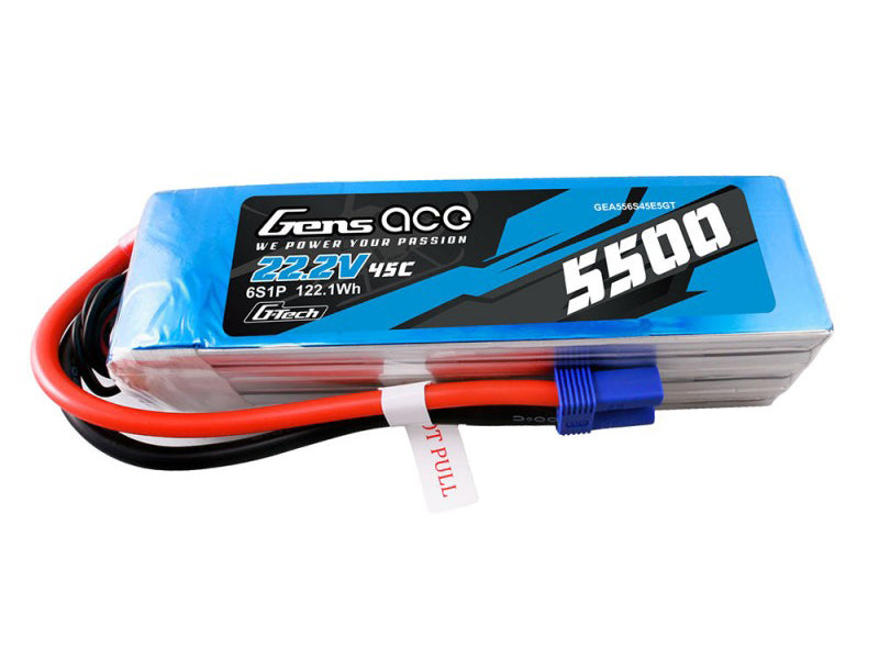 Gens Ace Li-Po G-Tech 6S 22.2V 5500mAh 45C with EC5 GT6S5500-45E5