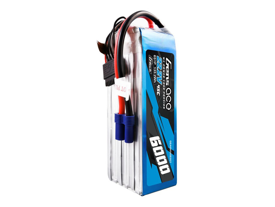 Gens Ace Li-Po G-Tech 6S 22.2V 6000mAh 45C with EC5 GT6S6000-45E5