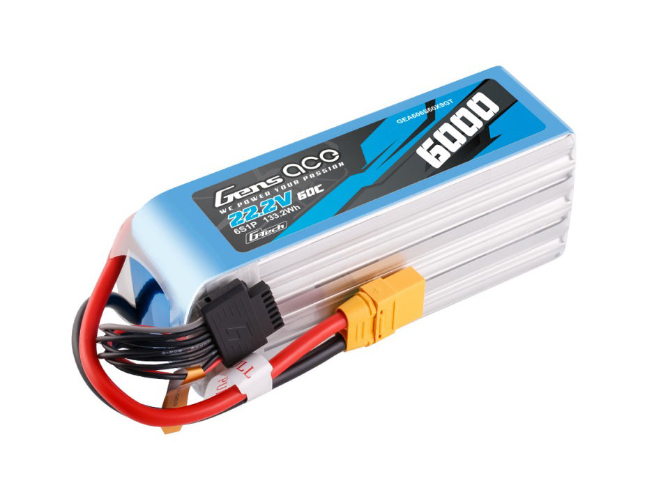 Gens Ace Li-Po G-Tech 6S 22.2V 6000mAh 60C with XT90 GT6S6000-60X9