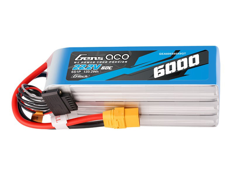 Gens Ace Li-Po G-Tech 6S 22.2V 6000mAh 60C with XT90 GT6S6000-60X9