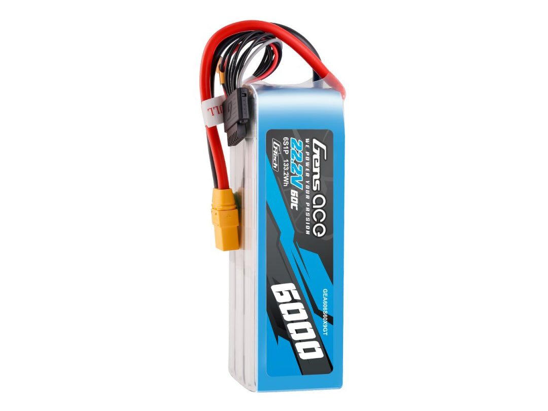 Gens Ace Li-Po G-Tech 6S 22.2V 6000mAh 60C with XT90 GT6S6000-60X9