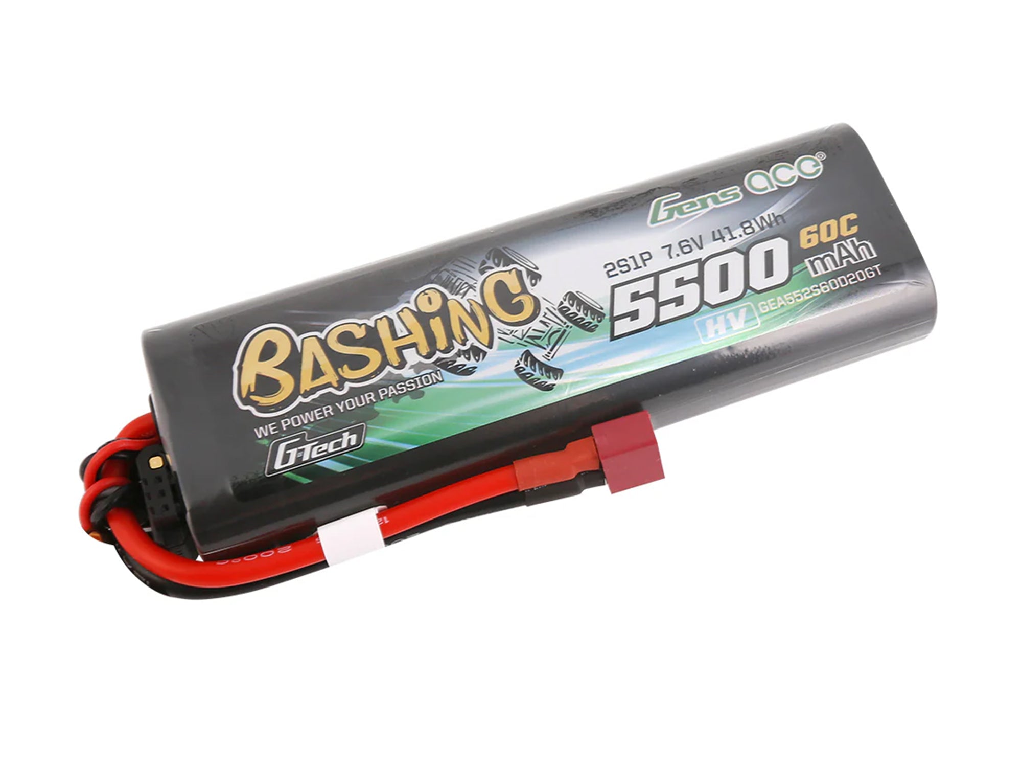 Gens Ace Li-Po G-Tech Car Hard Case HV 2S 7.4V 5500mAh 60C with T-Typ GTC2H5500-60T