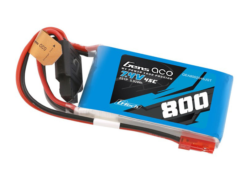 Gens Ace Li-Po G-Tech 2S 7.4V 800mAh 45C with BEC GTC2S0800-45B